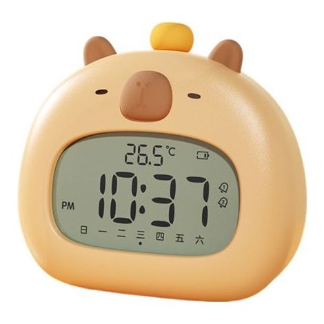 Veilleuse LED Capybara, réveil mignon, aste par USB, minuterie, décoration de bureau, ornements, cadeau pour enfants