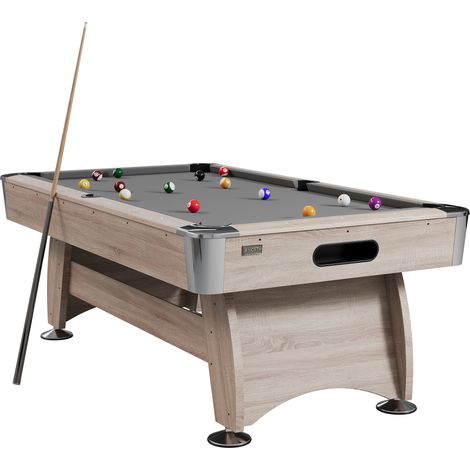 NORTH Gardone Table de billard Bois/Gris 7FT + Tennis de Table (1/5)