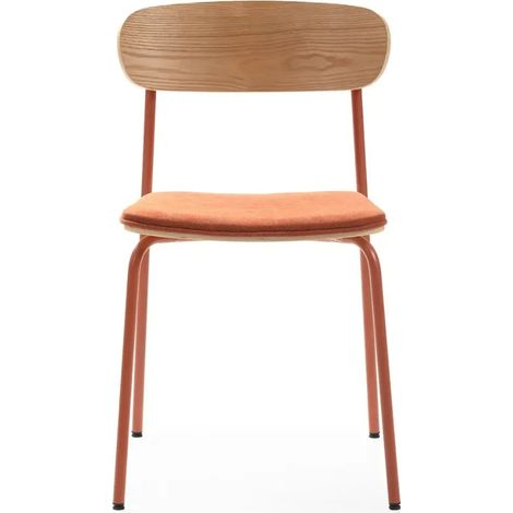 OLEN - Lot de 2 chaises pieds en métal - Terracotta (1/5)