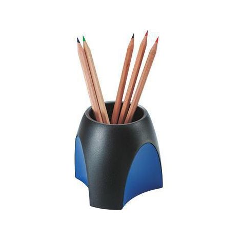 Stifteköcher DELTA 9,9 x 9,4 x 9,9 cm (B x H x T) Polystyrol schwarz/blau (1/3)