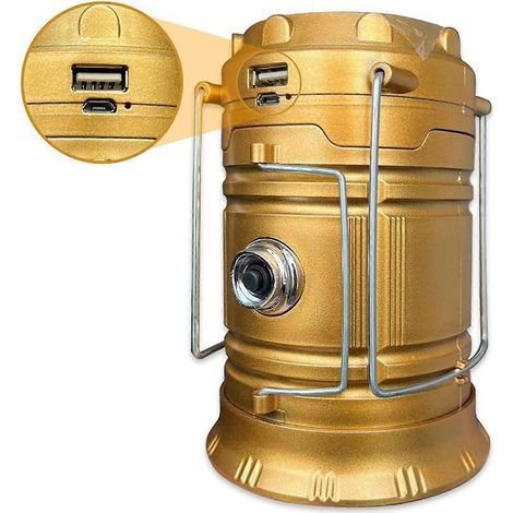 Lampes de secours en cas de panne de courant - Conception polyvalente 3 en 1 - Préparation aux situations d'urgence, notamment les ouragans - Couleur or (1/5)