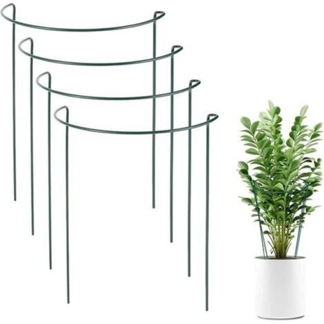 4 Pièces Anneau de Support de Plante, Tuteur à Plantes, Supports en Métal Jardin, Semi Circulaires, Aidez Vos Plantes à Pousser, pour Pivoines, Hortensias, Vrilles et Vivaces, Roses (40 x 25cm) (1/5)