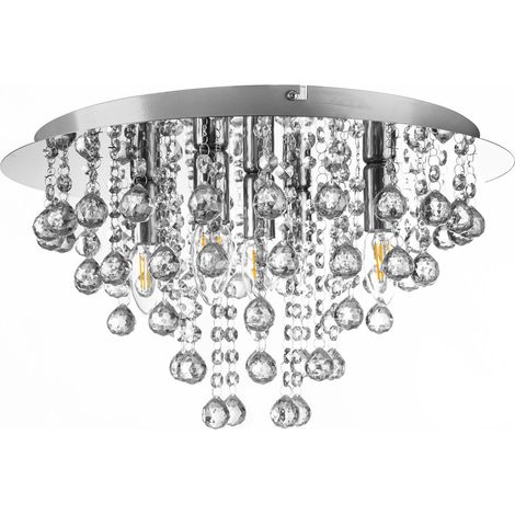 Globo - plafoniera - LONDON - cromo - vetro - Ø 46cm - E14 -