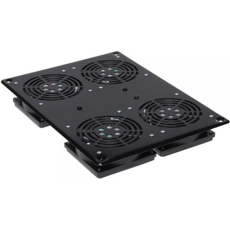 Techly Professional Gruppo di 4 Ventole a Soffitto per Rack 19'' NetRack Nero ad Alte Prestazioni (1/4)
