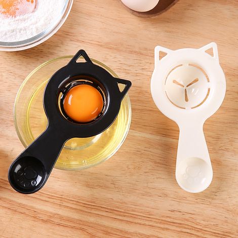 Juego de 2 separadores de huevos divertidos - Lindo separador de yemas - Con mango - Separador de yemas - Para separar claras de huevo - Para cocinar, hornear, etc.