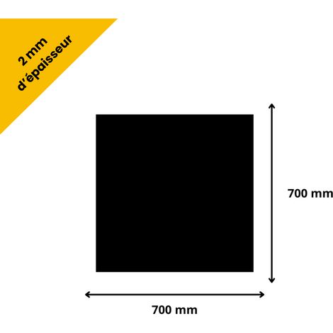 Plaque verre acrylique noir 2 mm - 70 x 70 cm (700 x 700 mm) - Verre synthétique - Plaque PMMA XT - Plexiglass