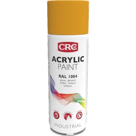 CRC Peinture couleur Acrylic Paint jaune or, Contenance : 400ml 6 pièces