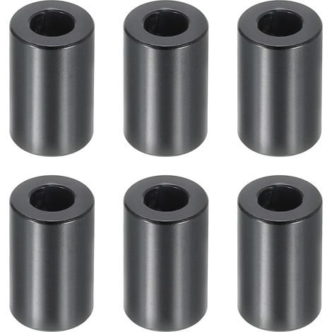 Entretoises en Aluminium M5, 6 Pièces d'Entretoises en Métal en Aluminium 5,2 mm Id x 10 mm Od x 16 mm L Entretoise en Aluminium à Vis Ronde pour Vis de 1/5" Ou M5, Noire (1/5)
