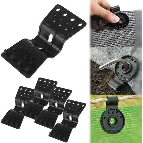 Lot de 40 boucles en plastique noir pour toiles d'ombrage, clips pour bâches et clôtures, clips pour toiles d'ombrage de jardin. (1/5)