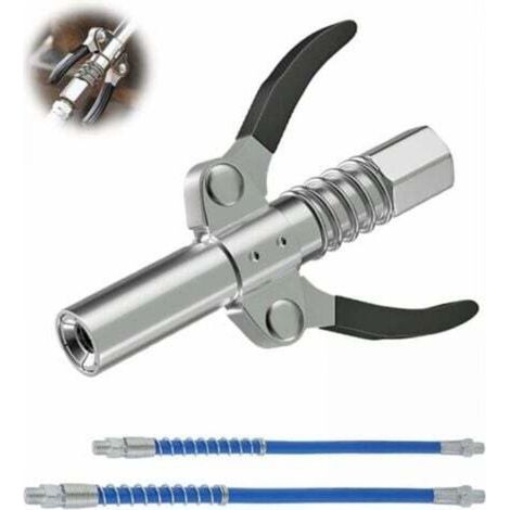 [JAMAIS UTILISÉ] Embout Pompe a Graisse, Pompe a Graisse Pneumatique Electrique Manuelle avec Tuyau Flexible, Coupler G pour Pompe à Graisseur Convient pour Tous Types de Presses à Graisse (Double poi