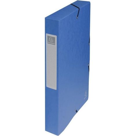 Boite De Classement À Élastique - Dos 40 mm - Format 24 x 32 cm - Carton Lustré Fsc 7/10 - Bleue - 1 Pièce