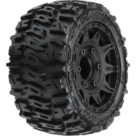 1-10 Trencher LP F-R 2.8 MT Tires Mounted 12mm-14mm Black Raid (2)