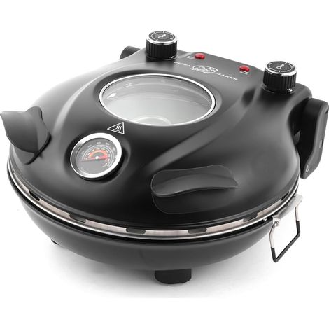 Four à pizza 1200W avec pierre céramique et thermostat réglable noir