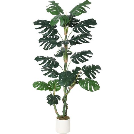 Plante artificielle Monstera Deliciosa 5FT en pot – Palmier exotique faux, feuillage réaliste, tiges flexibles – 5FT (1/5)