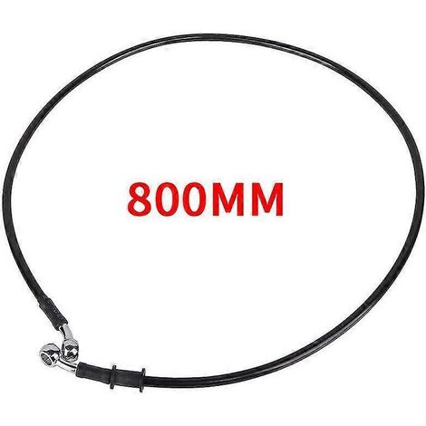 Durite de frein/embrayage/huile hydraulique renforcée en acier tressé, 500-900 mm, raccord banjo 28°, compatible Racing MX – noire, 800 mm (1/5)