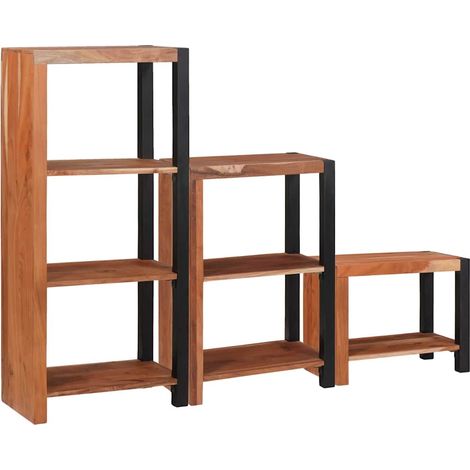 Bücherregal 3 pcs Braun 50 x 30 x 110 cm Massivholz Akazie