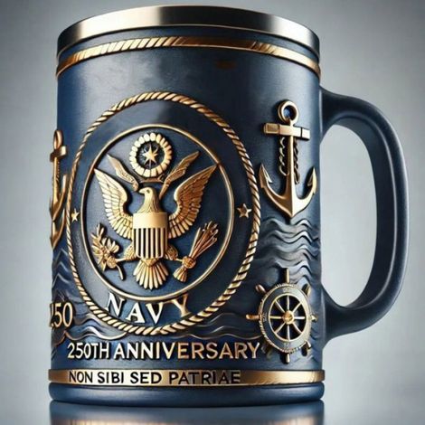 Mug - Acier Inoxydable Intérieur - Résine Extérieure - Thème Aviation Aigle Bleu - 1 Pièce