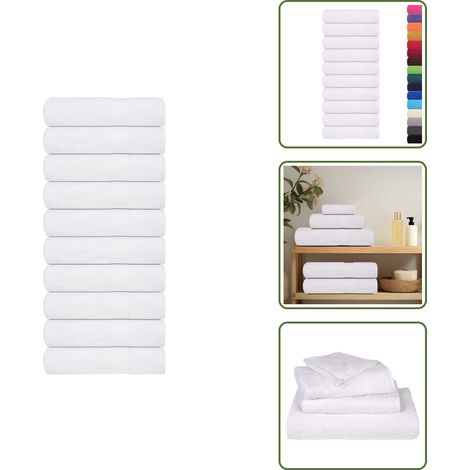 Duschtücher 10 Stk. Weiß 70x140 cm 360 g/m² 100% Baumwolle - Duschtuch - Duschtücher - Handtuch - Badetuch (1/5)