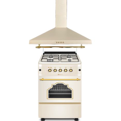 SOLTHERMIC COMBO PACK CREMA RÚSTICO COCINA GAS F5S40G2C CREMA RÚSTICA + CAMPANA H60P CREMA