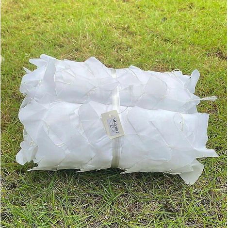 Filet camouflage double couche Loogu 3x3m, housse de voiture, tonnelle, décoration de jardin, abri solaire 1,5m, filet camouflage d'entraînement militaire, blanc 2x4m (1/4)