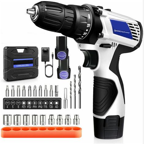 Visseuse sans fil avec 2x 1500mAh Li-Ion Batteries Perceuse-visseuse 45Nm 23pcs (1/5)