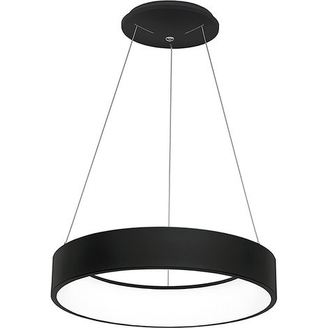 CHOPIN - Suspension LED ronde 36W, 3000K, lumière chaude, structure en métal noir, diffuseur en méthacrylate, IP20 - Groupe Rossini (1/5)