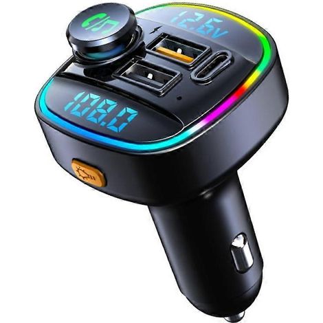 FM-Transmitter mit Bluetooth, Dual-USB-Kfz-Ladegerät, 7 Farben, High-Performance-Stereoanlage, universell passend fürs Auto