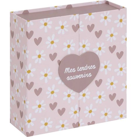 Scatola con stampa rosa cilia 22,3x21,5 cm - Atmosphera créateur d'intérieur (1/5)