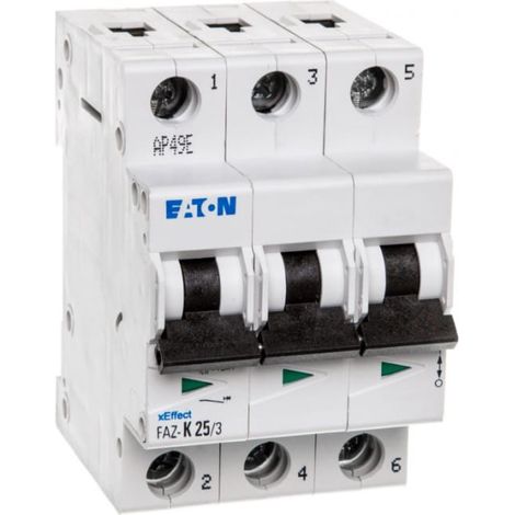 Interruttore automatico di sovracorrente 3P K 25A 15kA AC FAZ-K25/3 278913