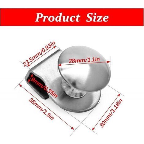 Pinces de Porte en Verre en Acier Inoxydable – 2 Pièces pour Vitre Épaisseur 5 à 8 mm – Fixation Sans Perçage – Poignée de Porte Design Minimaliste (1/3)
