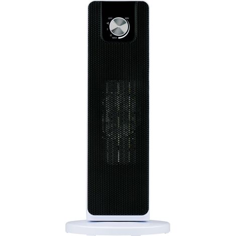 alpina Termoventilatore elettrico 2000 W – Stufa in ceramica con oscillazione, termostato e protezione antiribaltamento – Riscaldamento elettrico compatto per ambienti fino a 20 m² – 21 x 21 x 46 cm (1/3)