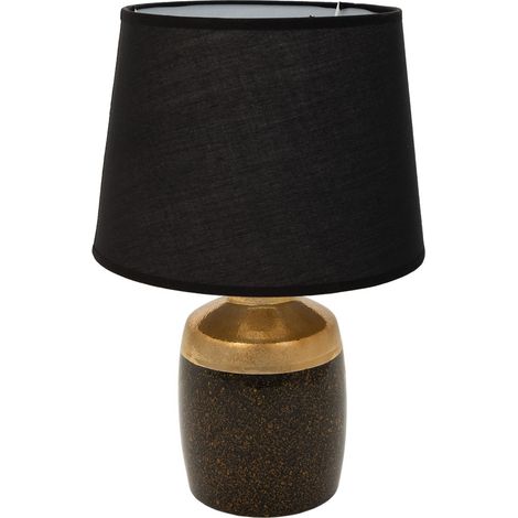 Lámpara de mesa de cerámica negra y dorada 13,5x13,5x24,5 (1/5)