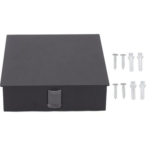 Applique da parete, AC85-265V 6W LED bianco caldo luminoso verso l'alto e verso il basso, moderna applique decorativa impermeabile per interni/esterni, soggiorno, camera da letto (guscio quadrato nero (1/5)