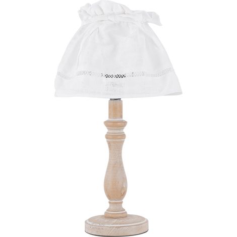 "Lampada da tavolo LULLABY in legno con paralume in cotone" (1/2)