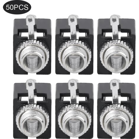 Lot de 50 adaptateurs de prise audio, bornes, accessoire électrique, connecteur DIP 3,5 mm, broche avec écrou (1/5)