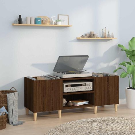 Record Cabinet Brown Oak 121x38x48 cm Engineered Wood vidaXL
