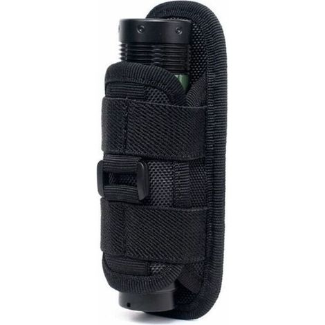 Etui pour lampe de poche ,Coffret cliquet et douilles,Tactique 360 degrés rotatif lampe de poche étui, (Noir) (1/4)