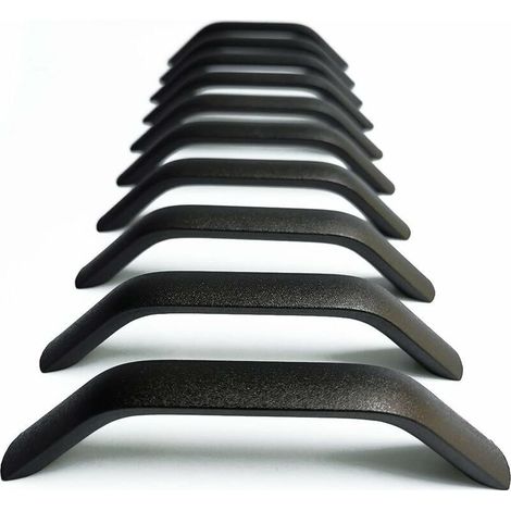 Lot de 10 poignées de meuble 128 mm – Acier inoxydable noir mat – Installation facile avec vis M4 – Pour armoires et tiroirs (1/5)