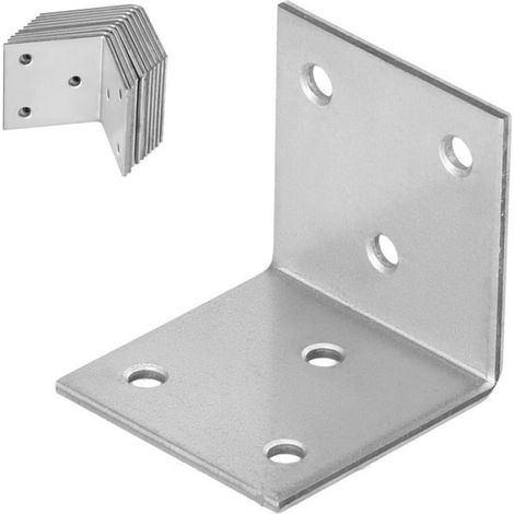 Connecteur D'angle - Acier Galvanisé 40 x 40 x 40 mm - Pour Charpente Menuiserie Bois Béton Acier - Lot De 12 Pièces (1/5)