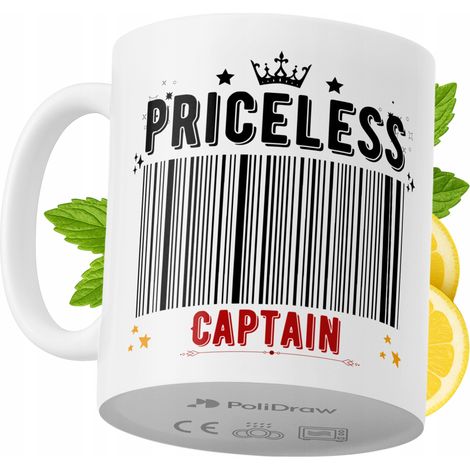Mug humoristique « Capitaine » avec texte amusant et design graphique. Idéal pour les anniversaires, les fêtes et les occasions spéciales. Mug premium pour la maison, le bureau et le travail. Blanc, 3