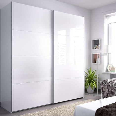 Armario 2 puertas correderas Lupión acabado blanco 204 cm(alto)180 cm(ancho)65 cm(largo)
