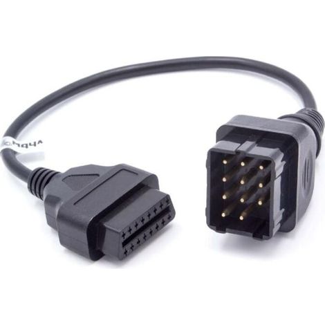 OBD2 - Câble adaptateur pour appareil de diagnostic OBD adapté à tous les modèles Renault - avec connecteur 12 broches