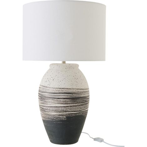 Lampe à Poser en Céramique "Rolph" 73cm Noir & Beige (1/3)