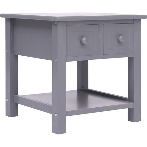 Table d'appoint Bout de canapé Table basse Gris 40x40x40 cm Bois de Paulownia 92419 (1/5)