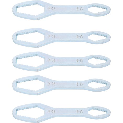 Clé à molette universelle auto-serrante 5 pièces 8-22mm 160mm acier allié double extrémité outillage zingué argent (1/5)