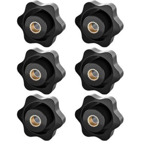 Bouton de Serrage M8, Ecrou Étoile, Bouton de Serrage à Filetage Moleté, Écrou De Serrage M8, Étoile Tête Écrous De Serrage Bouton,pour les Mécaniques, Mobilier, Équipements Électroniques, 6 Pack