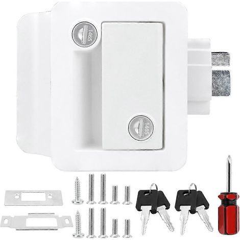 Serrure de porte d'entrée pour camping-car, loquet de porte pour caravane, kit de remplacement de serrure pour camping-car avec clés de pêne dormant, pour remorque à chevaux ou remorque cargo B (1/5)