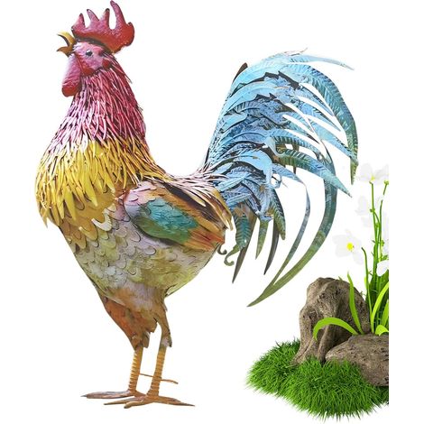 Rooster Yard Decor 11 81 Zoll Länge Kunstdekor Hühnergarten