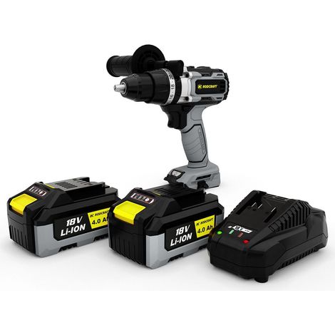 Kit d'outils RC9042K4 : 1 perceuse sans fil RC9042, jusqu'à 13 mm, 500-2000 tr/min, lumière LED, avec 2 batteries 4 Ah, 1 chargeur, 1 sac en tissu (1/4)