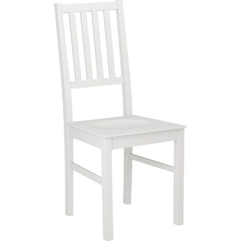 Silla Victorville 135, Blanco, 90x43x49cm, Madera, De madera, Muebles ya montados